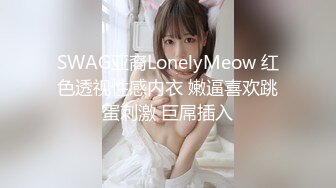 SWAG亚裔LonelyMeow 红色透视性感内衣 嫩逼喜欢跳蛋刺激 巨屌插入